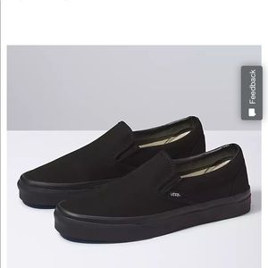 Unisex Black Slip On Vans Skate Shoe